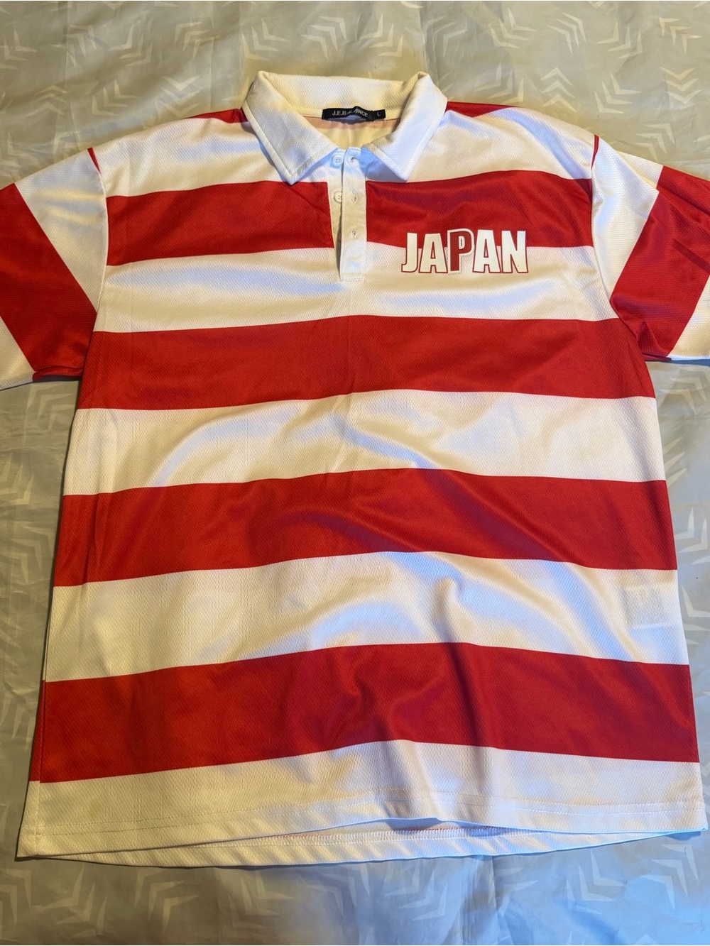 Japan Striped Polo Shirt - Red & White